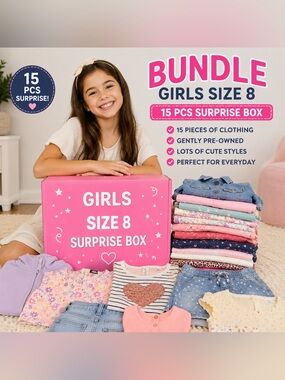 Girls Size 8 Clothing Mystery Box Bundle 15 Pieces Surprise Lot